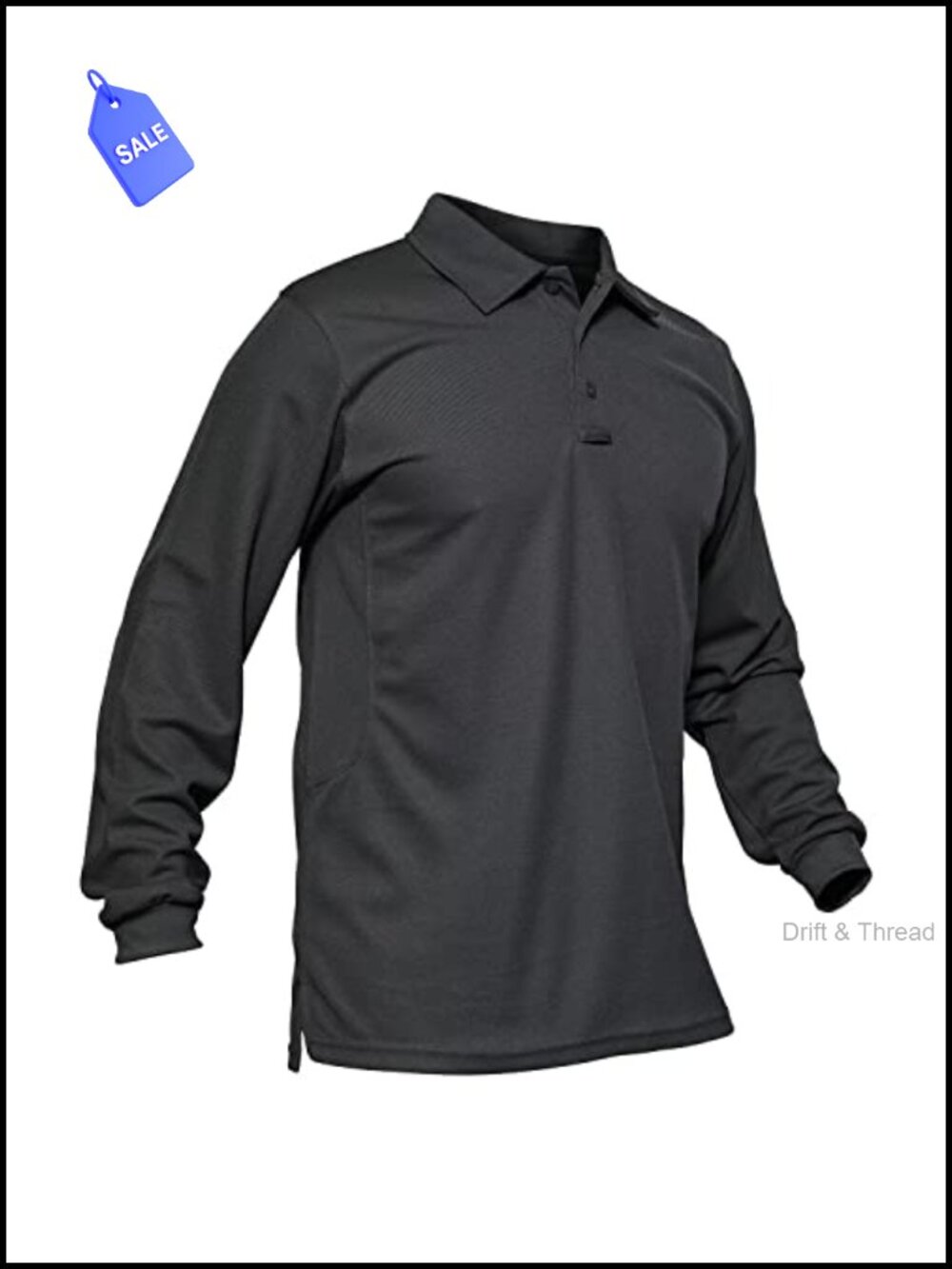 Men's Long Sleeve Polo Shirt Quick Dry Performance Tactical Golf